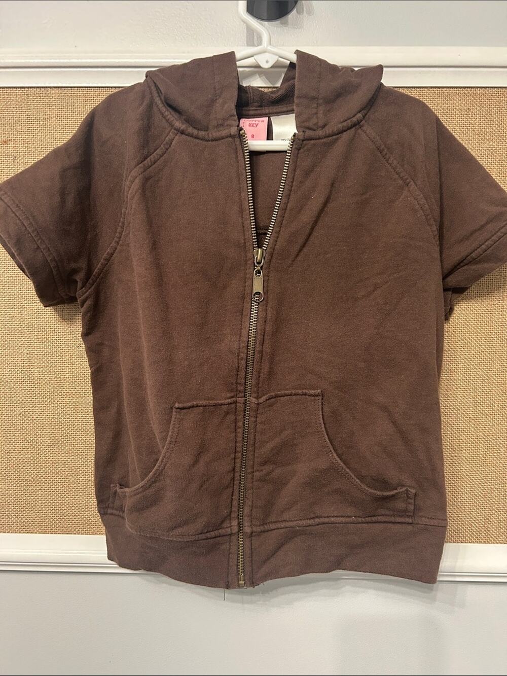 Copper Key Brown Short-Sleeve Zip Hoodie